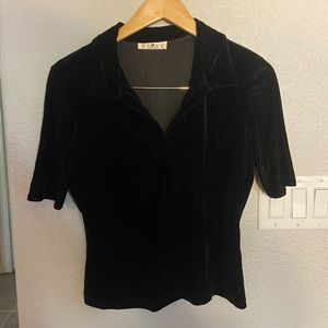 Vintage Black Velvet Polo